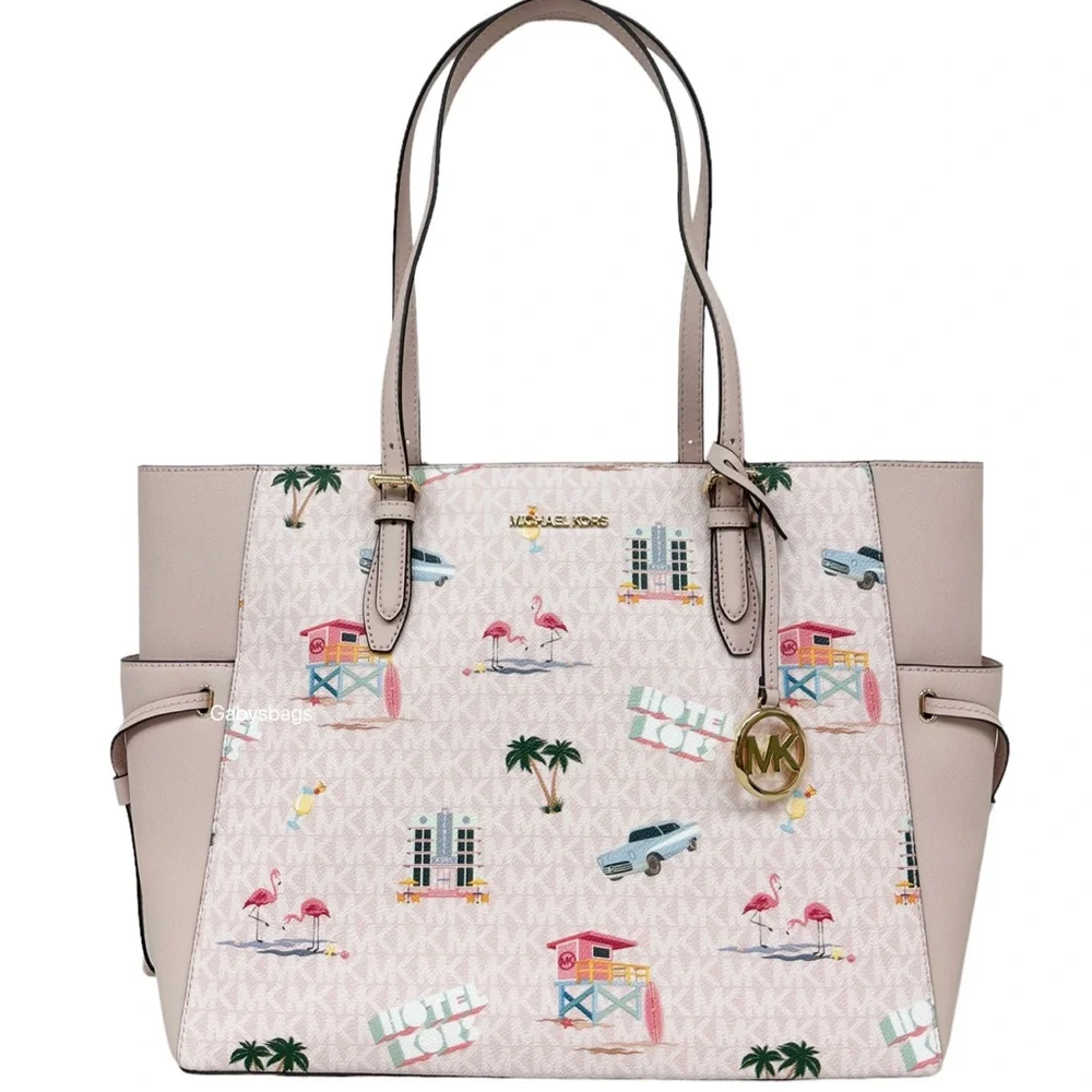 Michael Kors Pink Shoulder Bag with Tropical Print - Picture 6 of 10